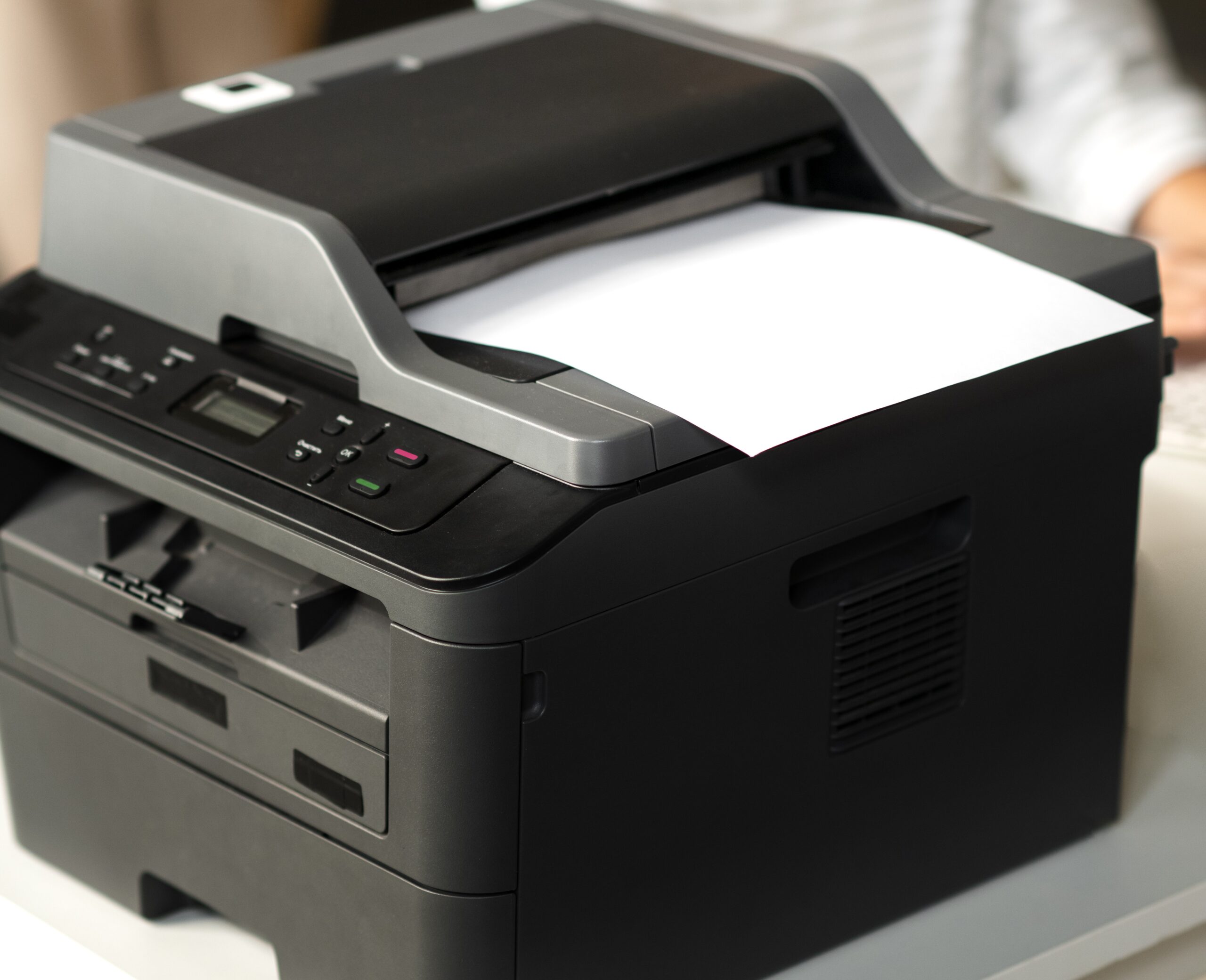 A modern school printer producing documents as part of EduTech Yorkshire’s managed print solutions for schools and Multi-Academy Trusts.